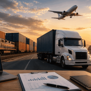 An image of transportation use for logistics and interstate freights